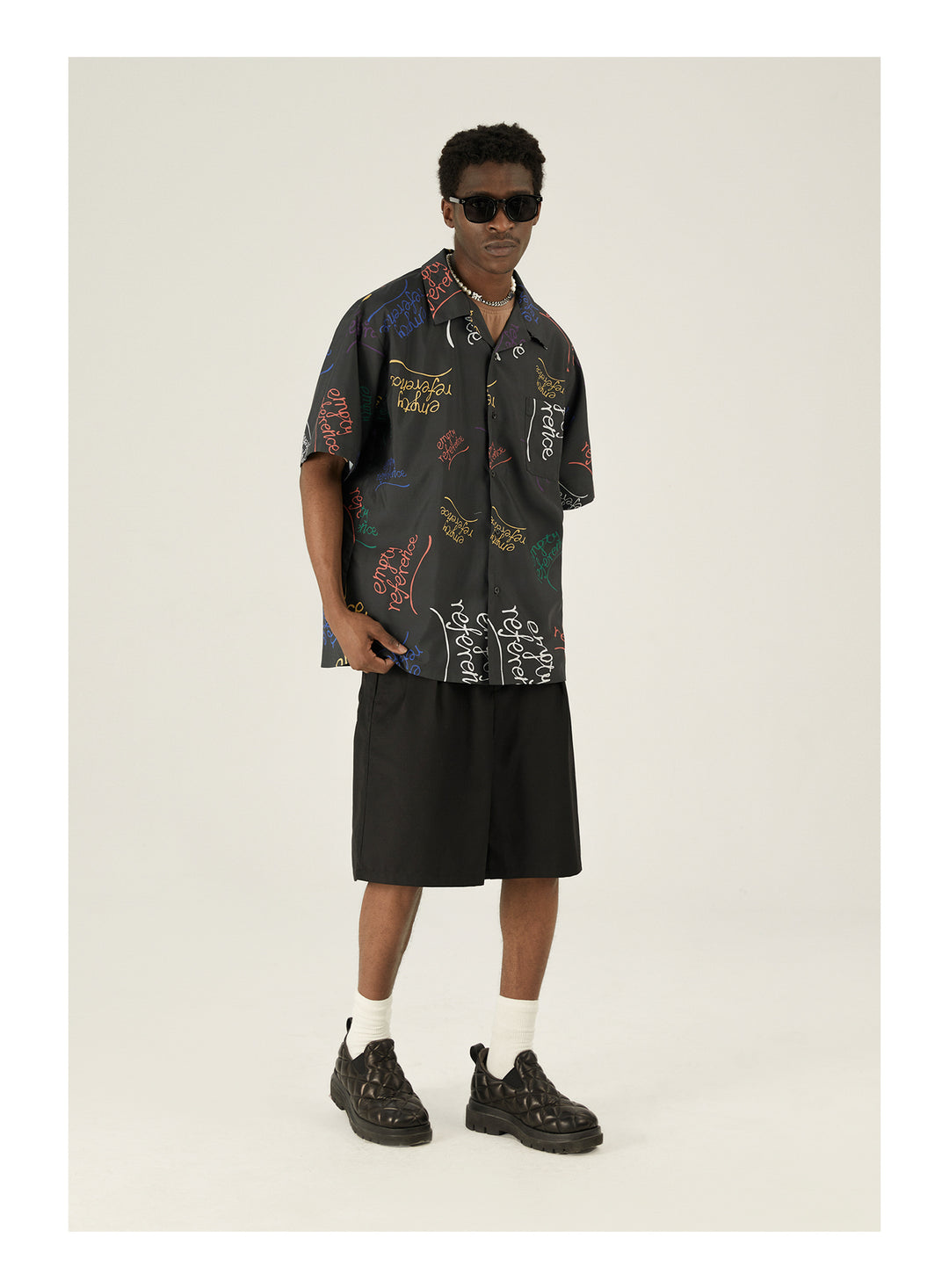 EMPTY REFERENCE Colorful Logo  Short Sleeve Shirt