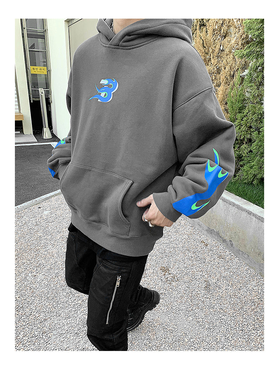 Flame Print Hoodie