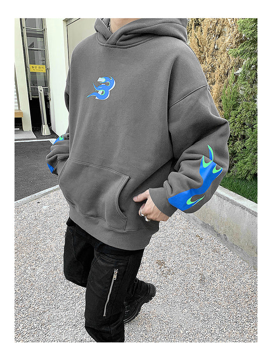 Flame Print Hoodie