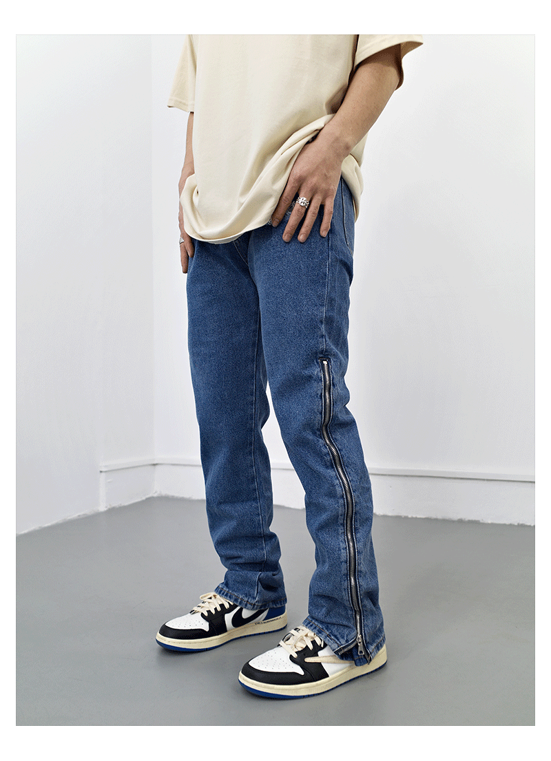 F3F Select Zipper Design Slim Denim Jeans