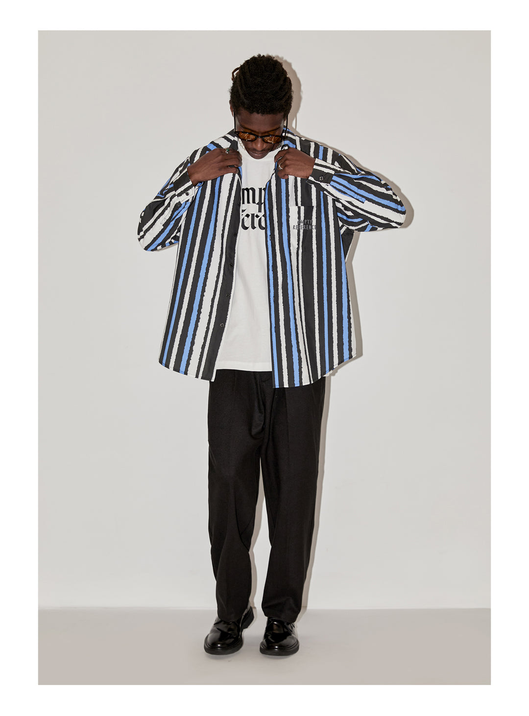 EMPTY REFERENCE Oil Painting Stripes Long Sleeved Shirt