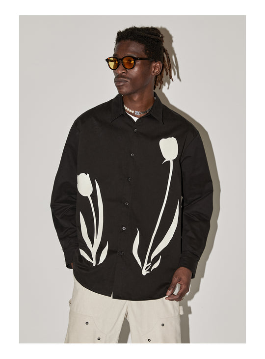 EMPTY REFERENCE Tulip Print Long Sleeved Shirt