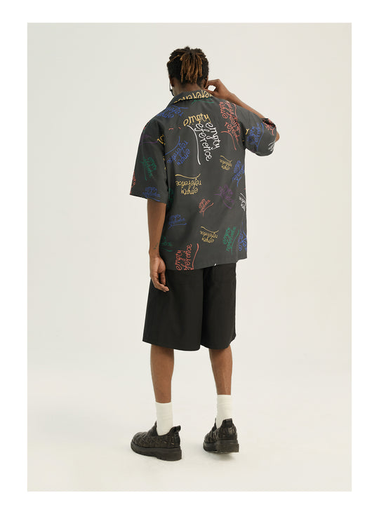 EMPTY REFERENCE Colorful Logo  Short Sleeve Shirt