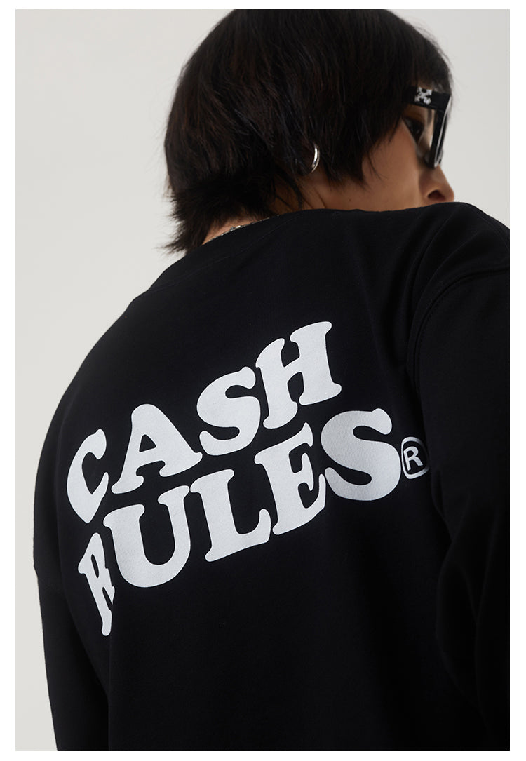 Cashrules Pocket Logo Print Long Sleeved Tee