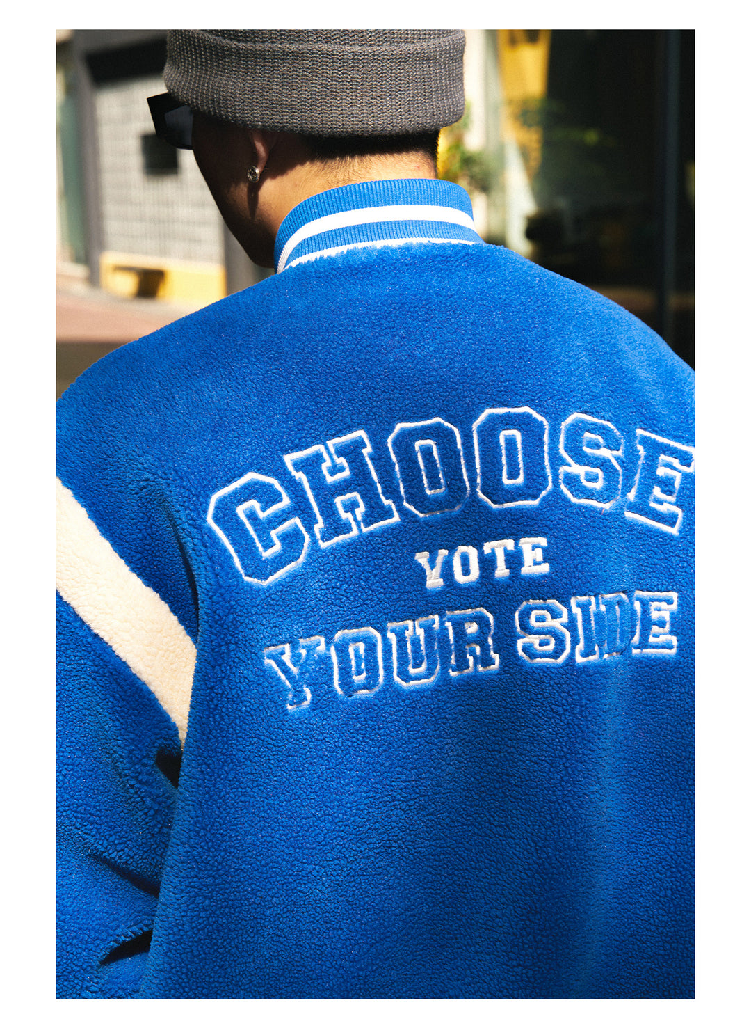 VOTE Logo Sherpa Baseball Jacket