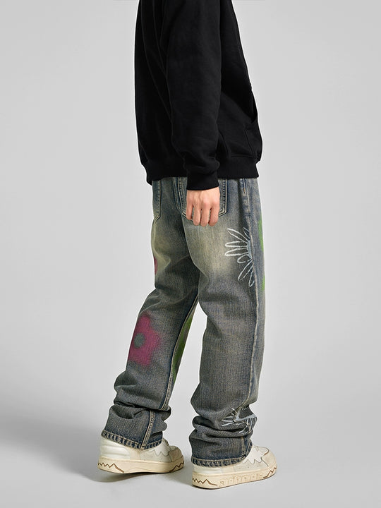 Achock Paint Color Spray Denim Jeans