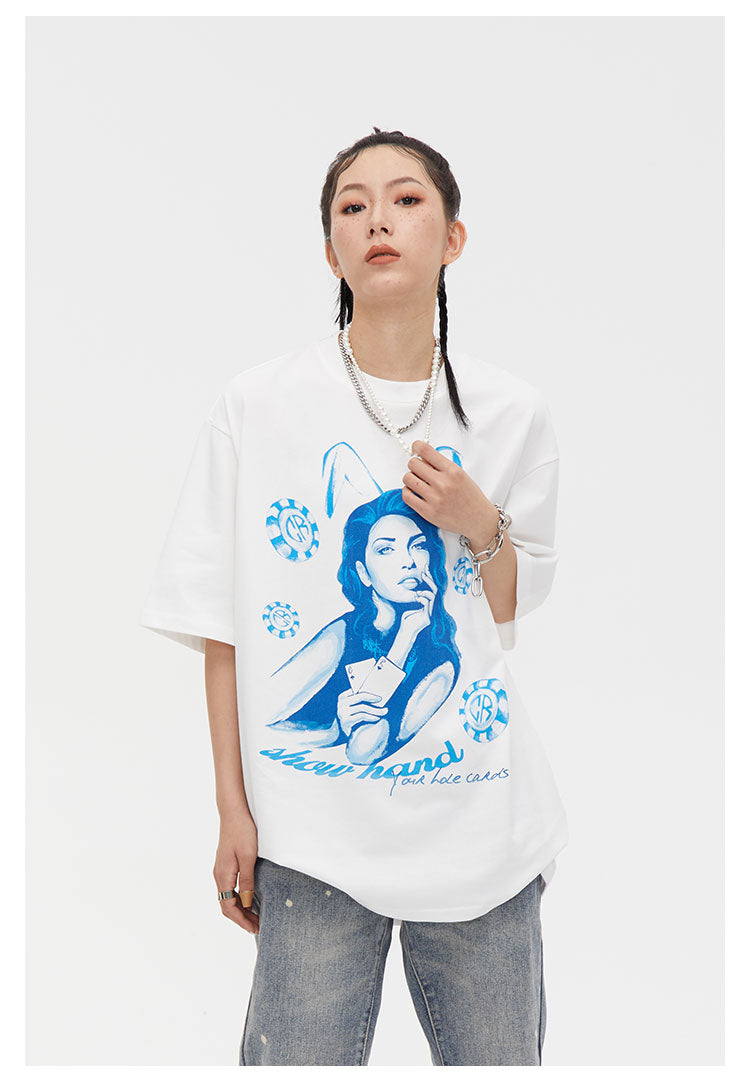 Cashrules Bunny Girl Portrait Print Tee