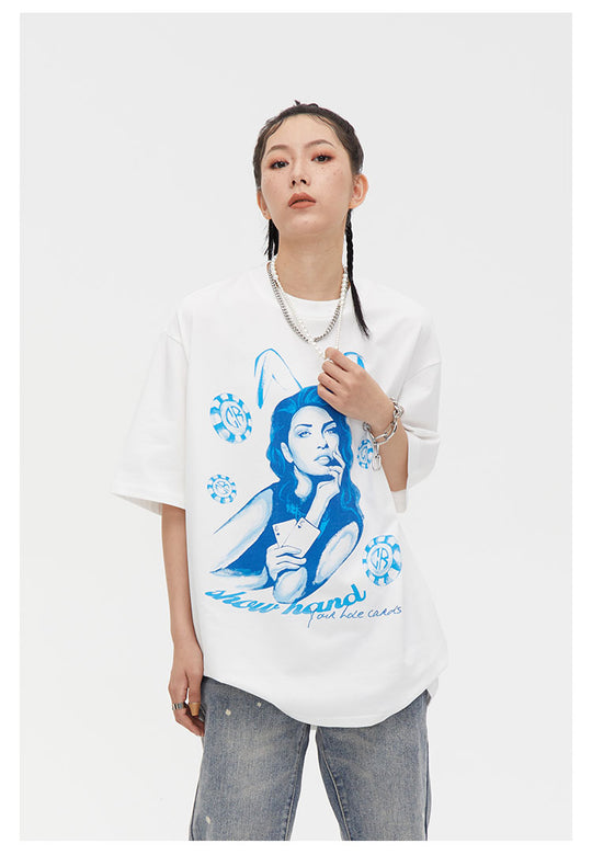 Cashrules Bunny Girl Portrait Print Tee
