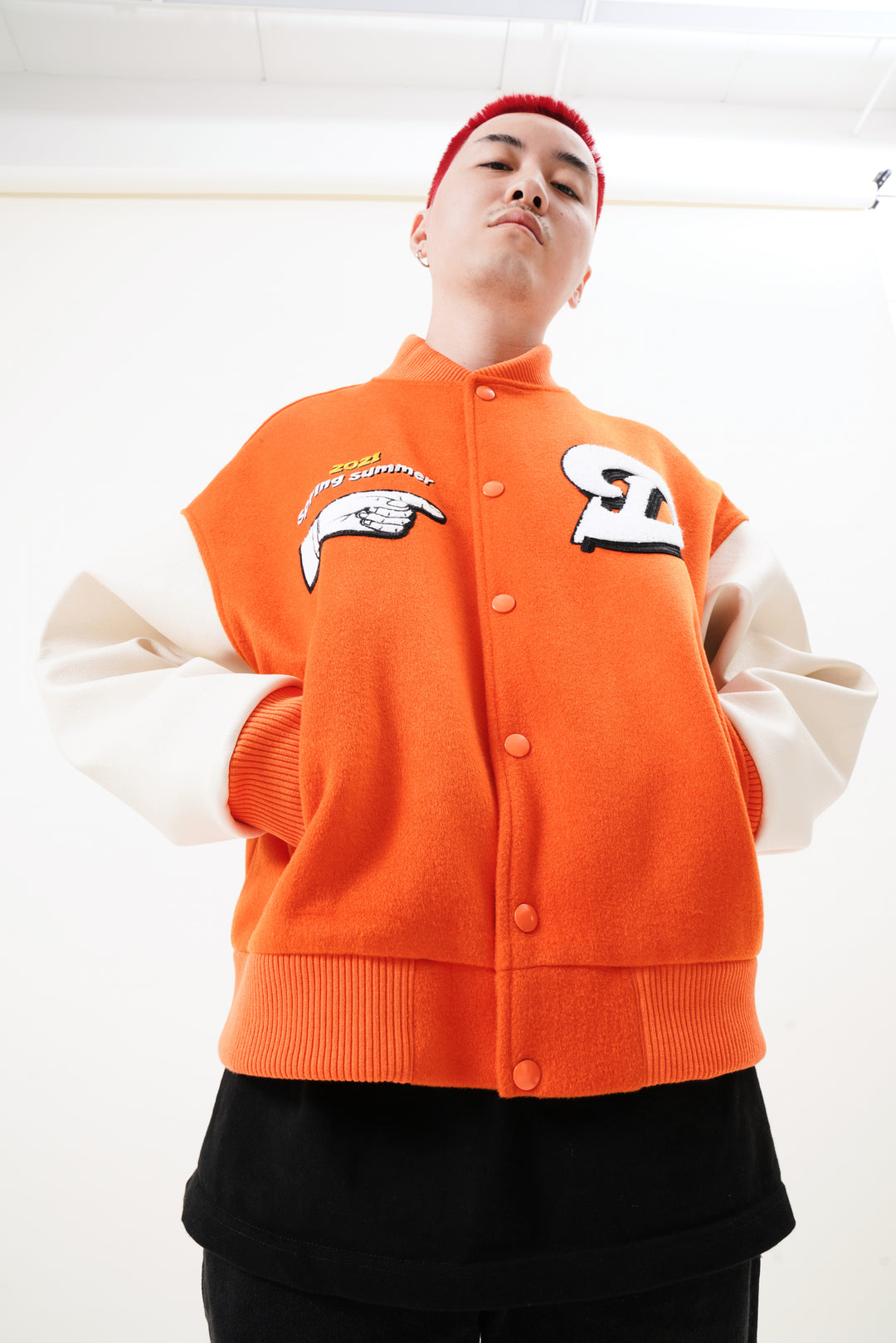 DONCARE Legs Varsity Baseball Jacket | Face 3 Face