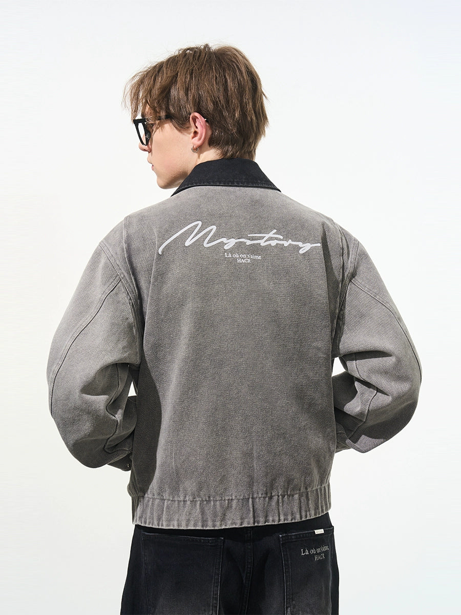 Harsh and Cruel Washed Retro Printed Jacket