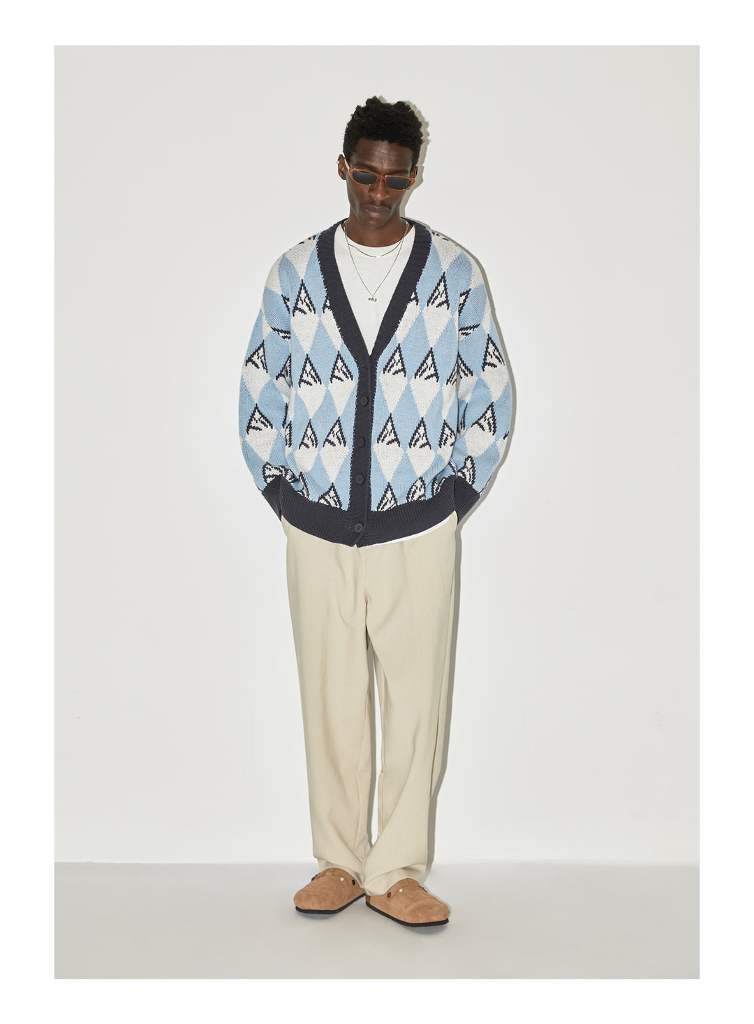 EMPTY REFERENCE Snow Mountain Stitching Cardigan