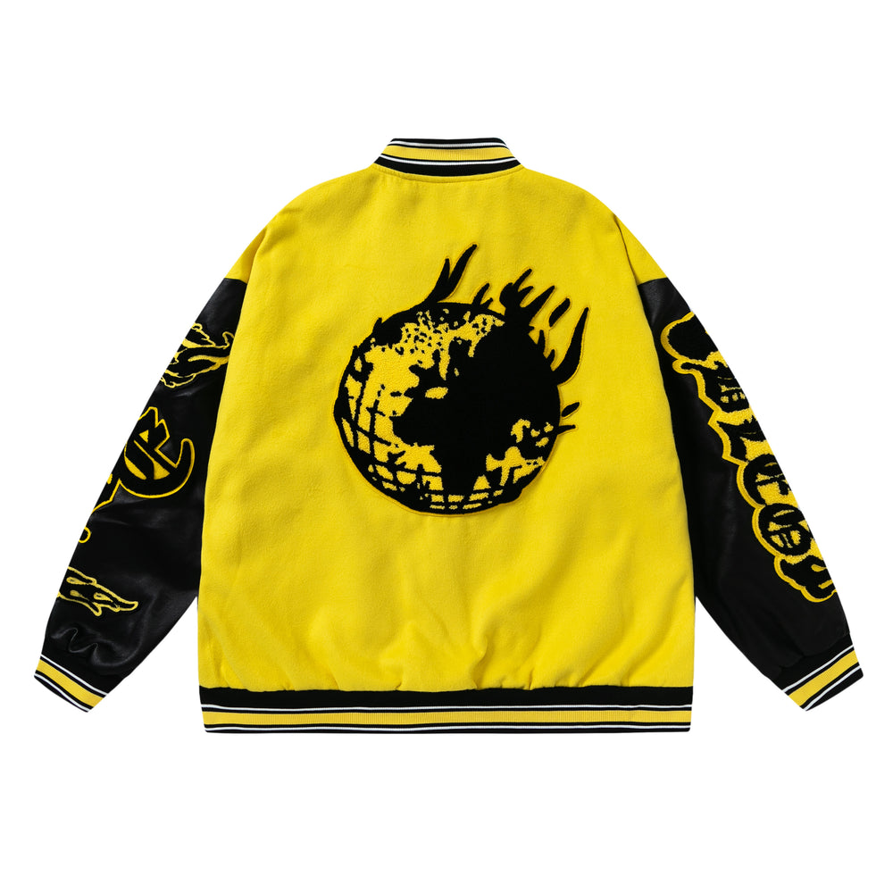 F3F Select Flame Embroidered Varsity Jacket