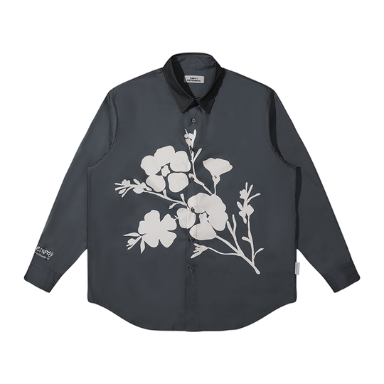EMPTY REFERENCE Flower Shadow Print Long Sleeve Shirt