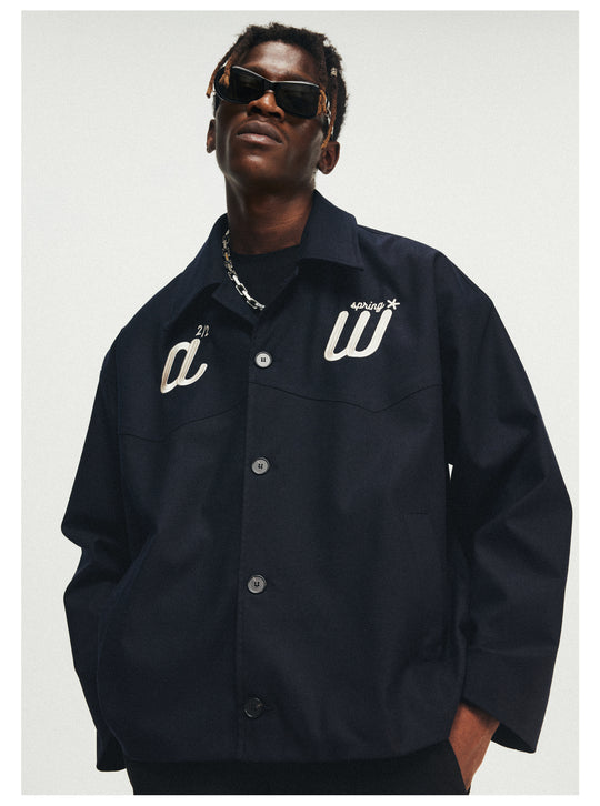 ANTIDOTE Letter Logo Embroidered Loose Jacket | Face 3 Face