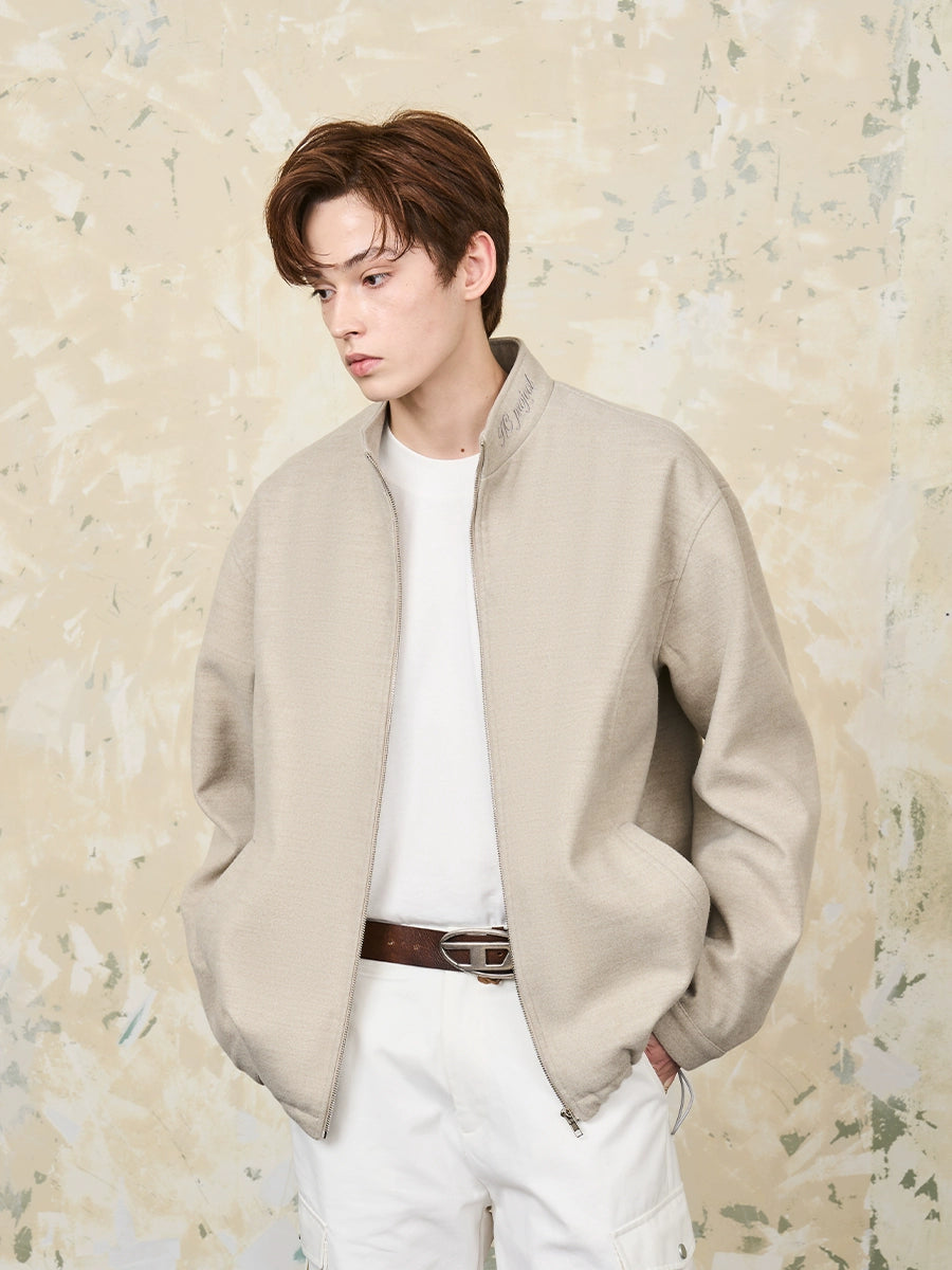 Harsh and Cruel Embroidered Collar Zipper Cardigan Jacket