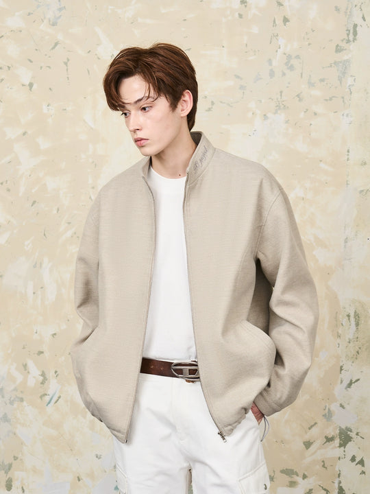 Harsh and Cruel Embroidered Collar Zipper Cardigan Jacket