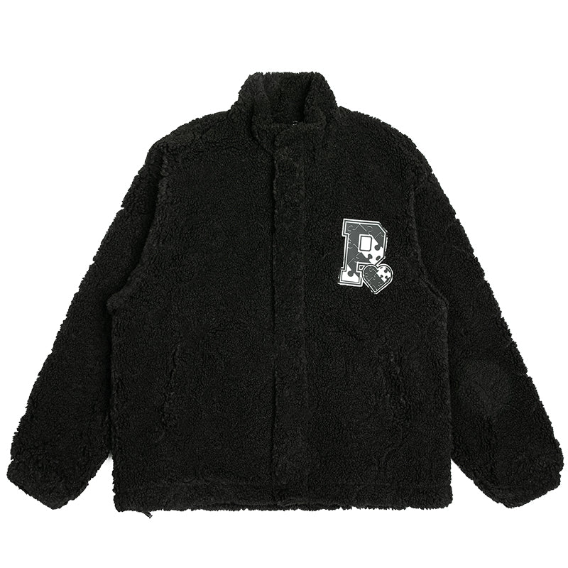 PRBLMS Rubber Label Sherpa Fleece Jacket | Face 3 Face
