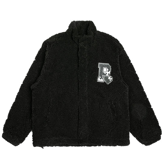 PRBLMS Rubber Label Sherpa Fleece Jacket | Face 3 Face