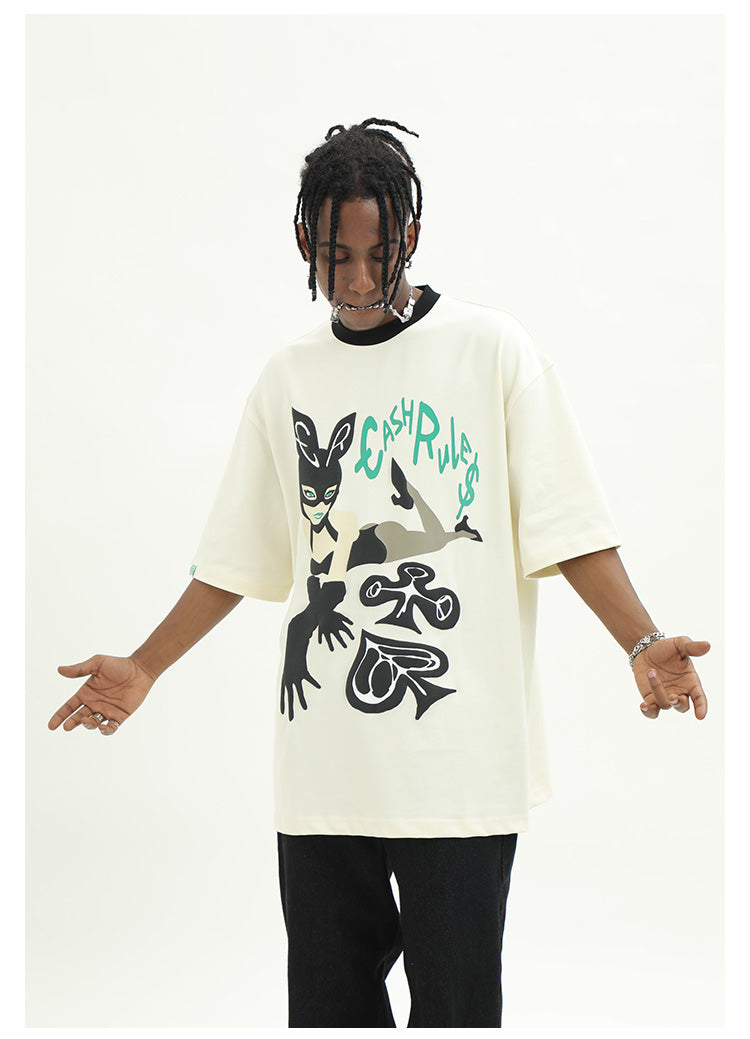 Cashrules Bunny Girl Foam Printing Tee