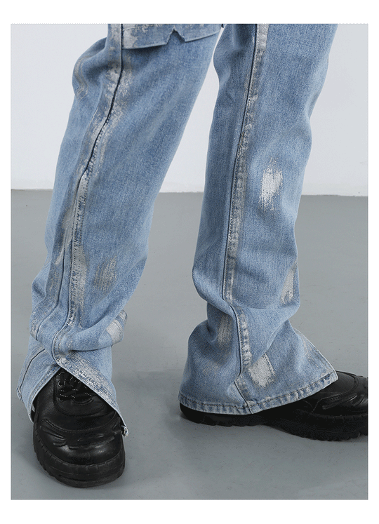 F3F Select Splash Ink Micro Flare Denim Jeans