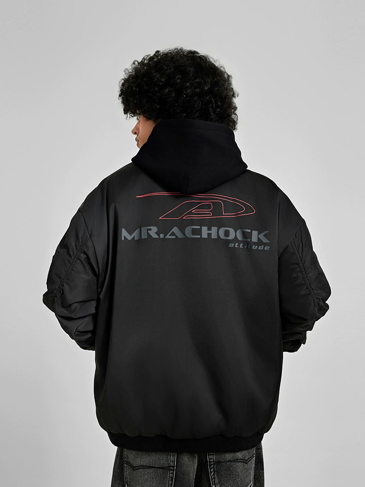 Achock Simple Logo Baseball Bomber Jacket