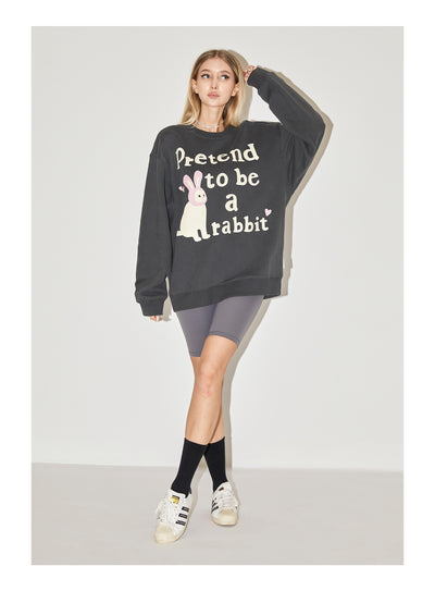 EMPTY REFERENCE Rabbit Kitten Print Sweatshirts