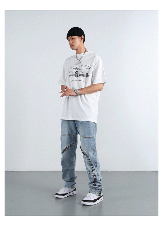 F3F Select Zipper Design Denim Jeans