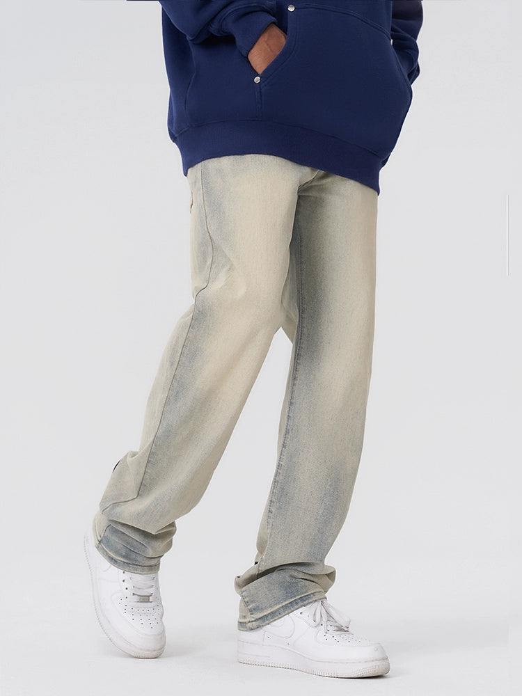 Achock Gothic Logo Printed Yellow Mud Denim Jeans | Face 3 Face