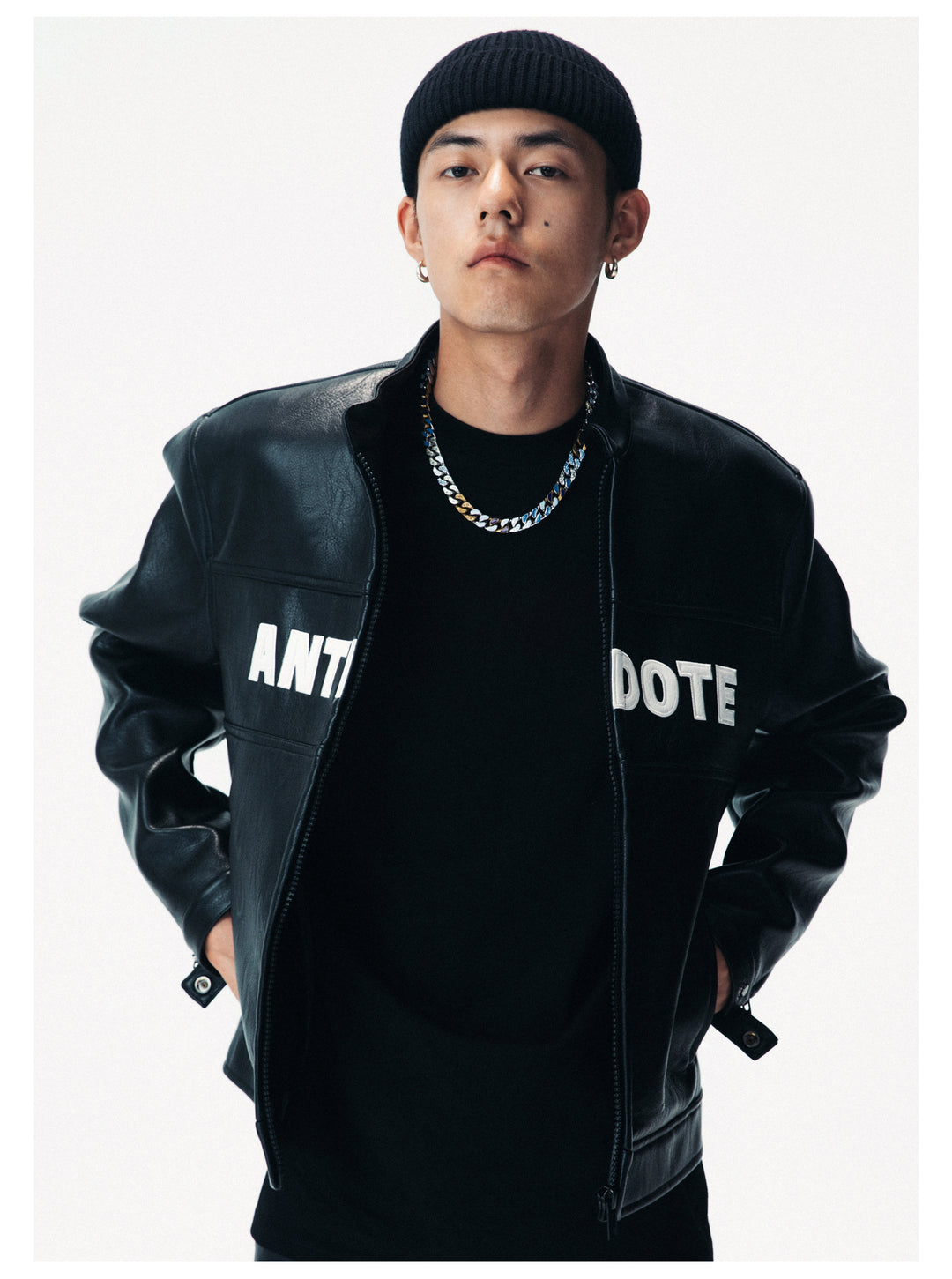 ANTIDOTE LOGO Motorcycle PU Leather Jacket | Face 3 Face