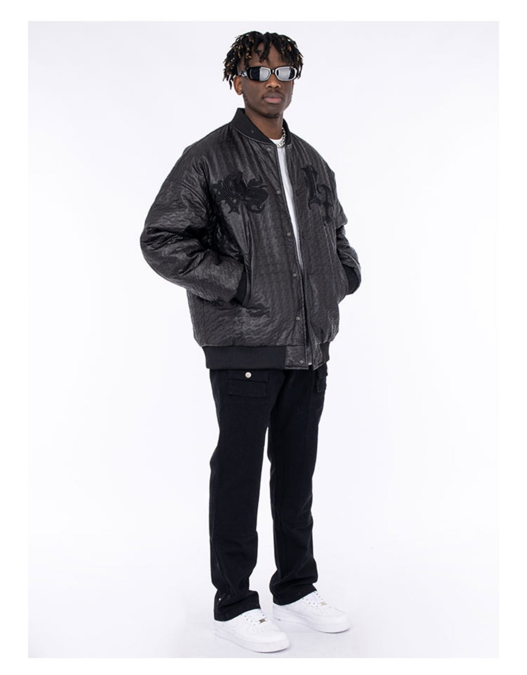 Gothic Word Quilted Varsity Jacket