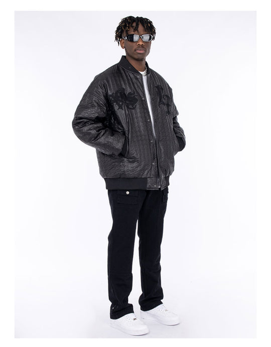 Gothic Word Quilted Varsity Jacket