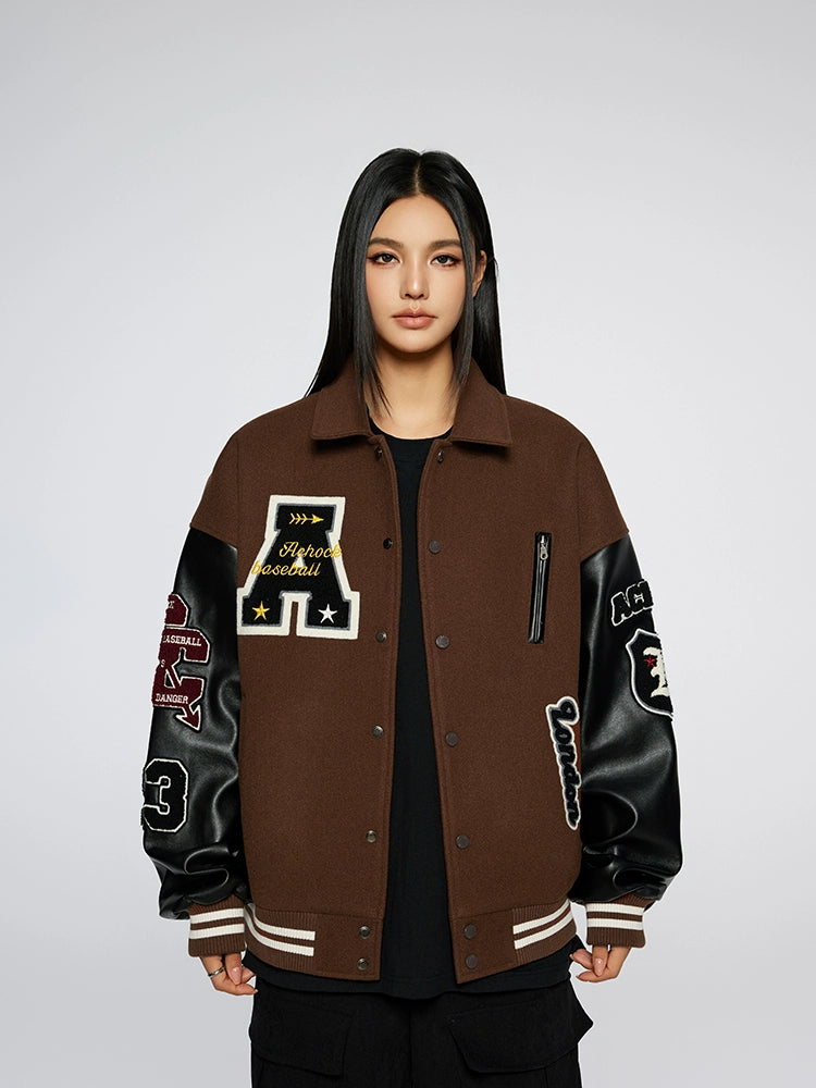 Baseball Jacket | Achock Heavy Flocked Baseball Jacket | Face 3 Face