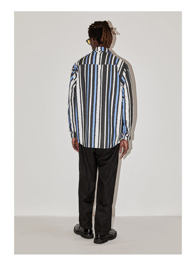 EMPTY REFERENCE Oil Painting Stripes Long Sleeved Shirt