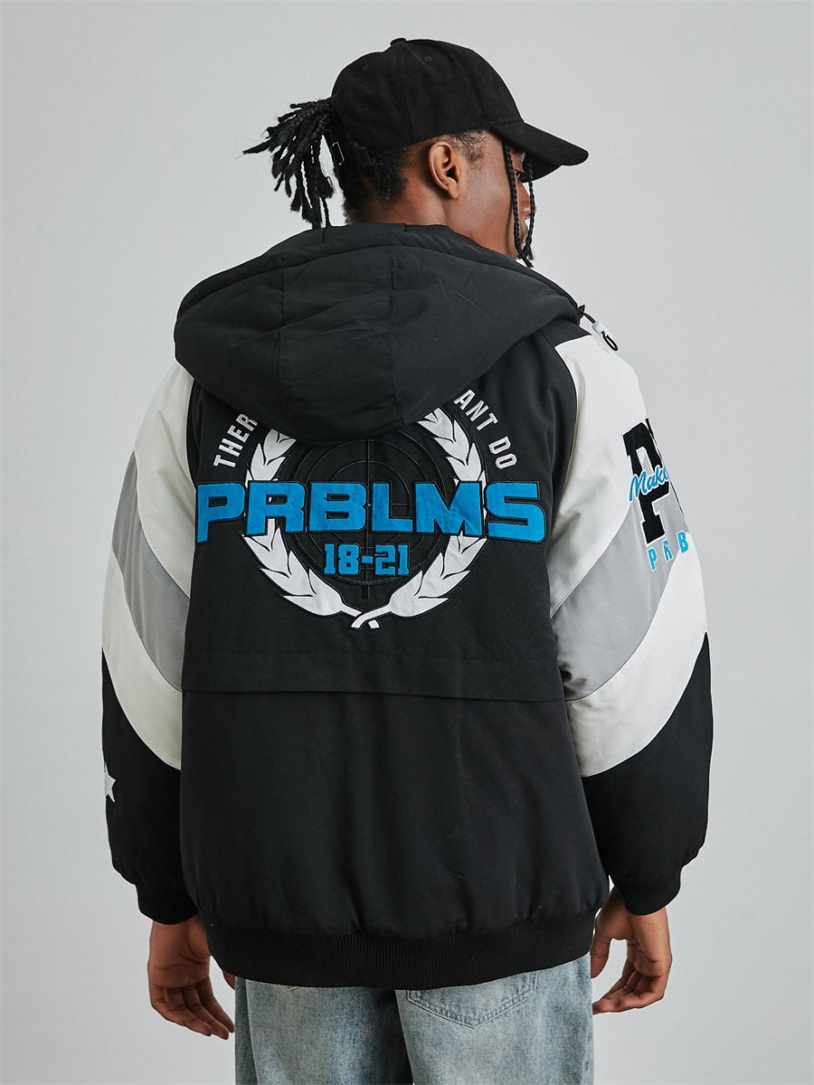 PRBLMS LOGO Embroidered Hooded Jacket | Face 3 Face