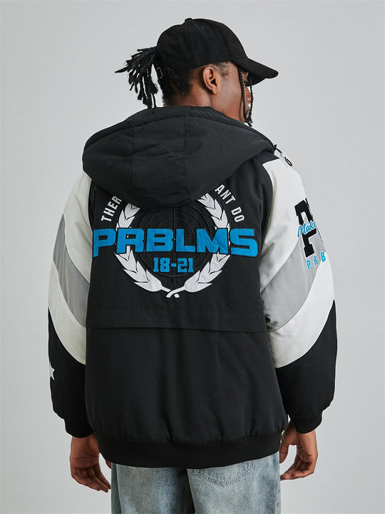 PRBLMS LOGO Embroidered Hooded Jacket | Face 3 Face