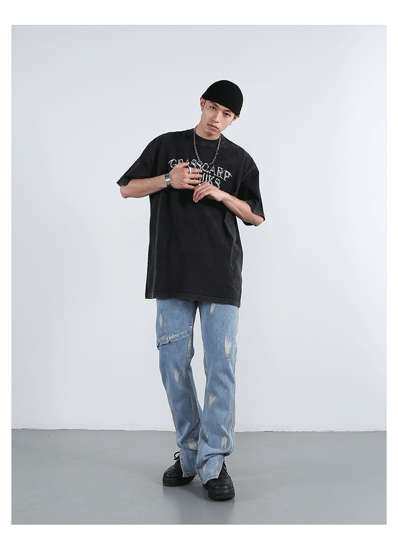 F3F Select Splash Ink Micro Flare Denim Jeans