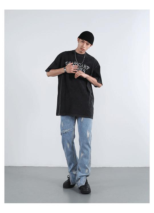 F3F Select Splash Ink Micro Flare Denim Jeans