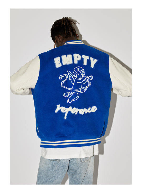 EMPTY REFERENCE Angel Logo Embroidered Baseball Jacket
