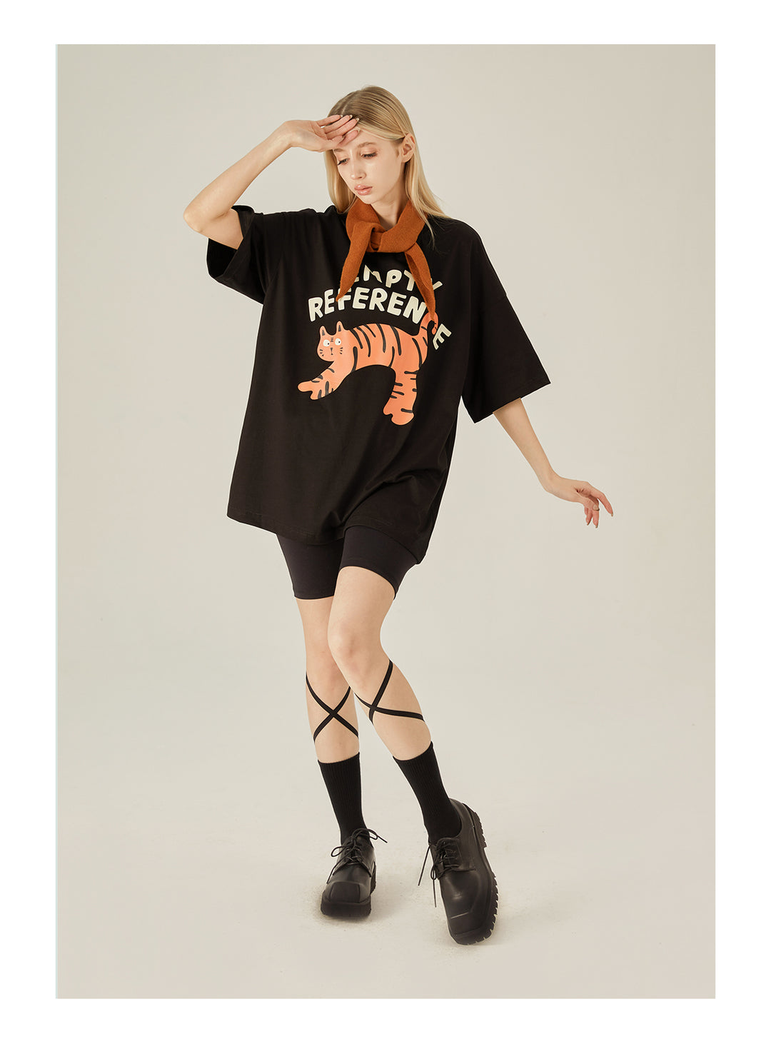 EMPTY REFERENCE Cute Tiger Print Tee