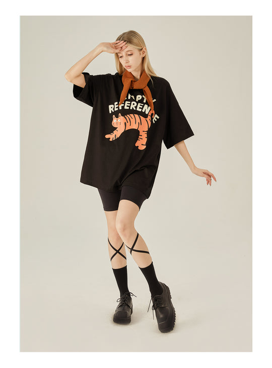 EMPTY REFERENCE Cute Tiger Print Tee