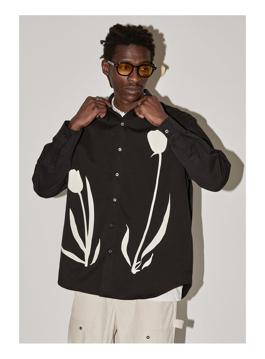 EMPTY REFERENCE Tulip Print Long Sleeved Shirt