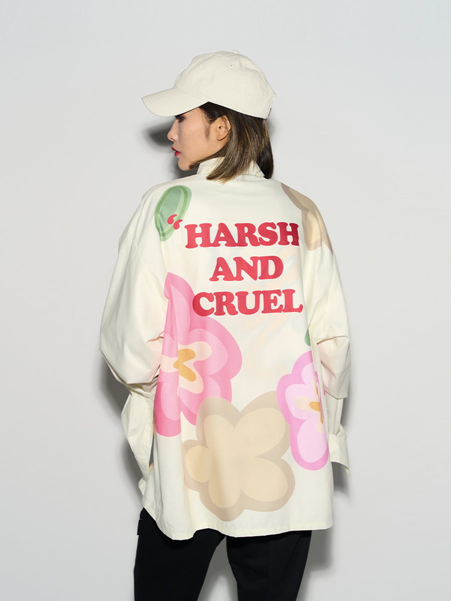 Harsh and Cruel Handpainted Cartoon Flowers L/S Shirt