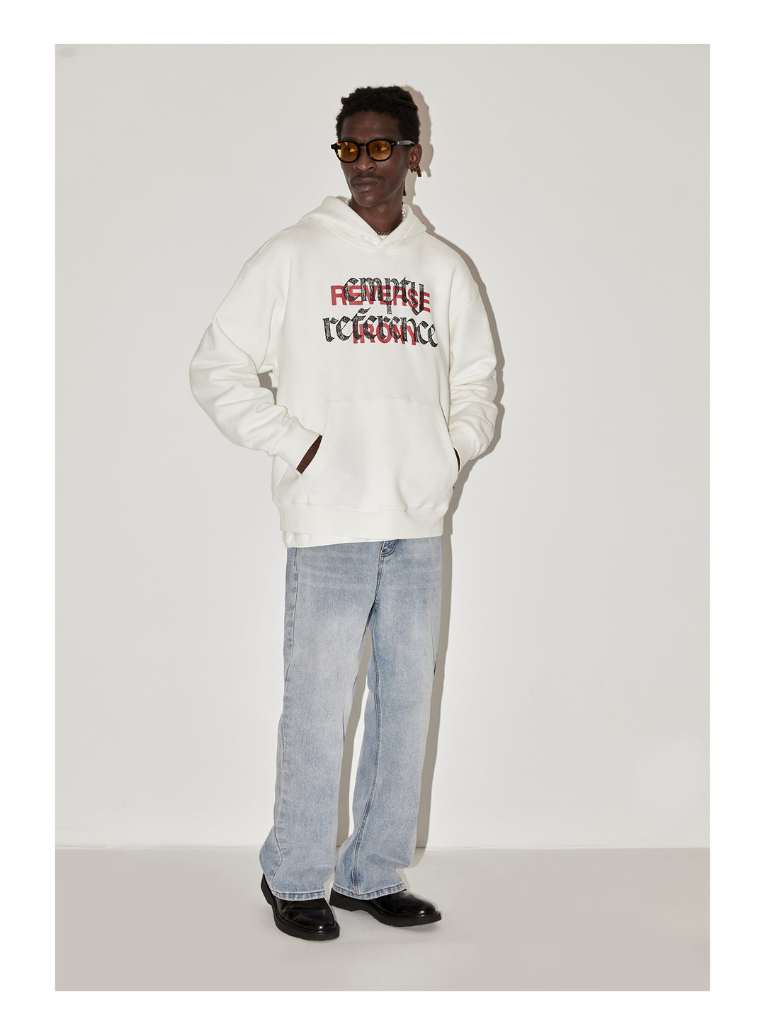 EMPTY REFERENCE Ghosting Logo Print Hoodie