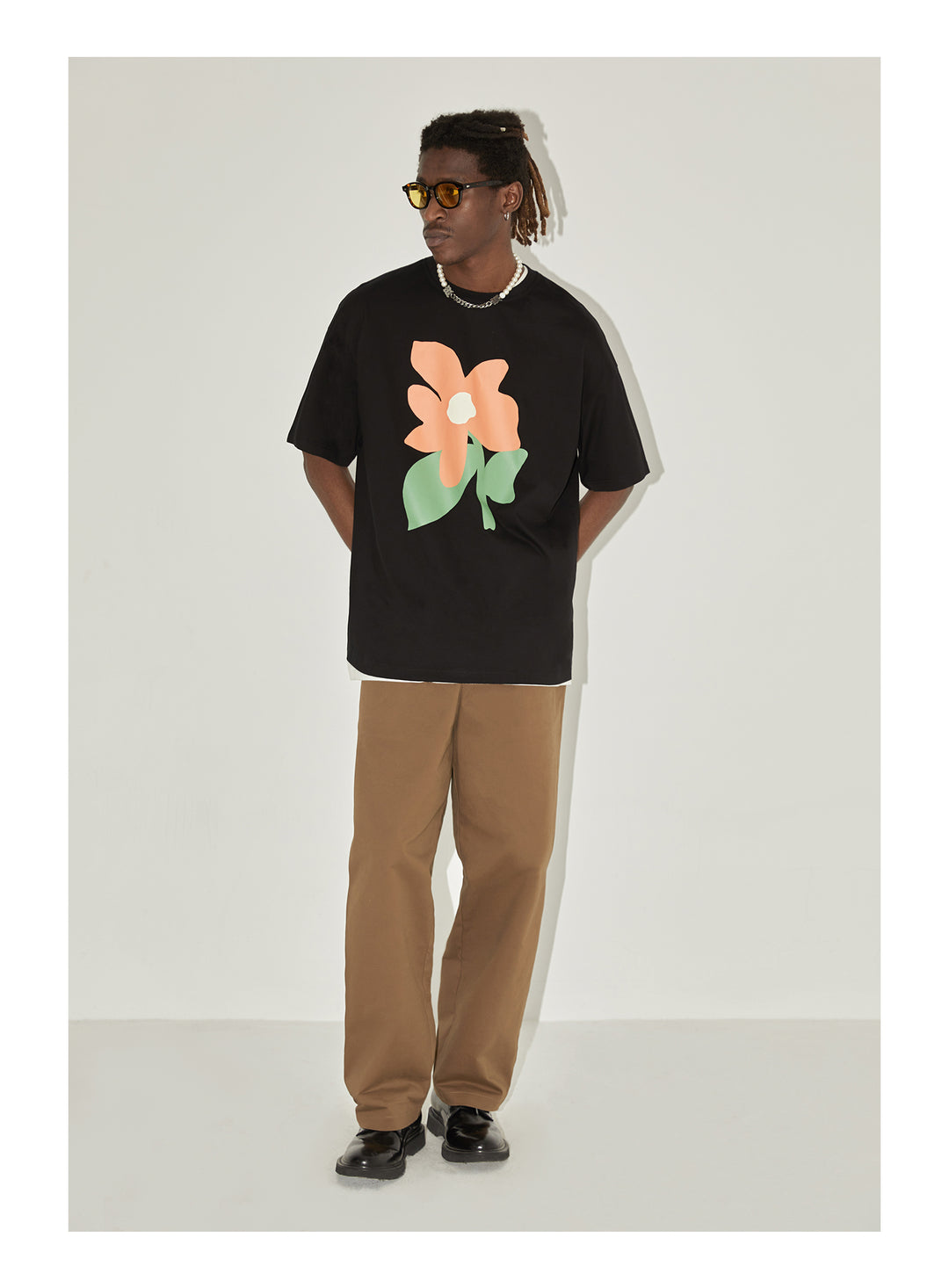 EMPTY REFERENCE Black Flower Tee