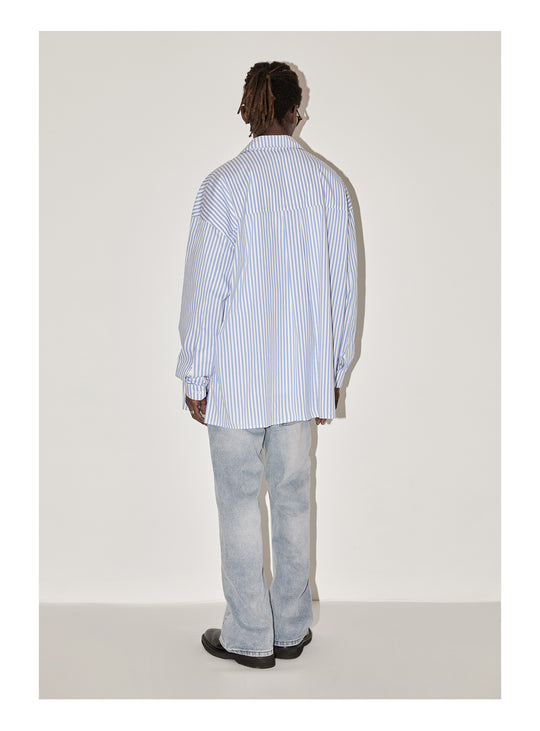 EMPTY REFERENCE Stripes Structured Long Sleeved Shirt