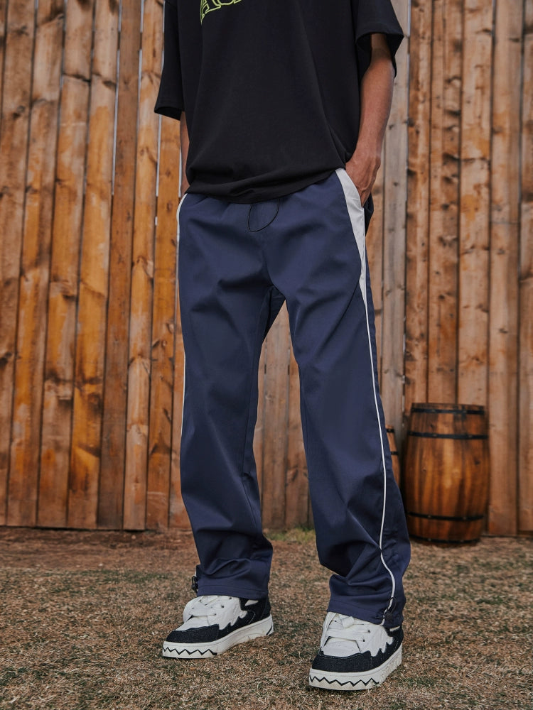 Best Achock Contrast Line Silky Straight Pants | Face 3 Face