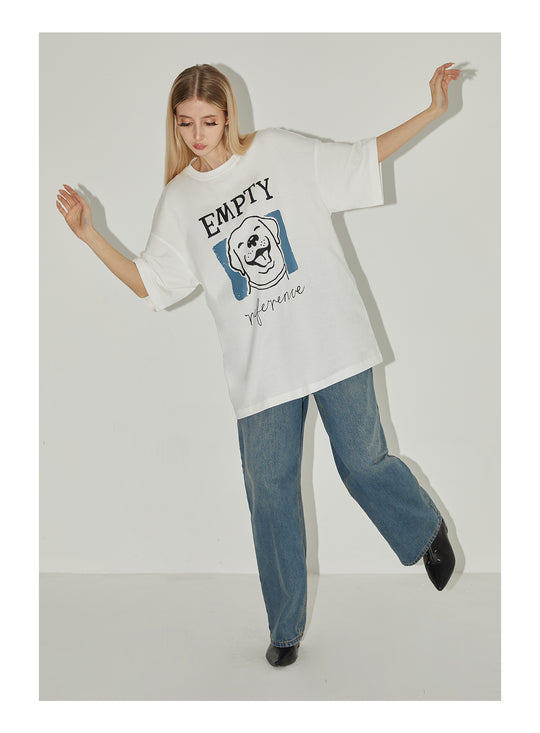 EMPTY REFERENCE Smile Cute Puppy Logo Tee