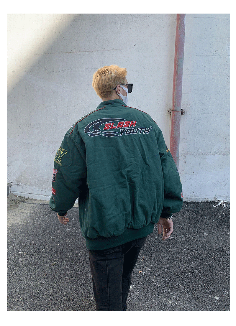 SY Embroidered Motorcycle Racing Jacket