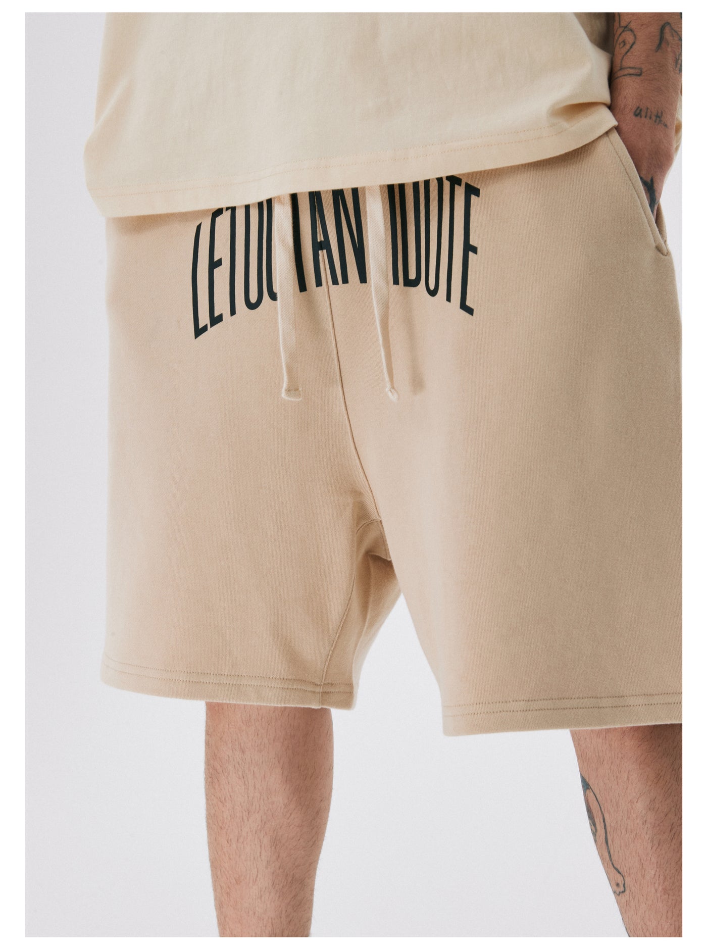 ANTIDOTE Crotch Print Sweatpants Shorts