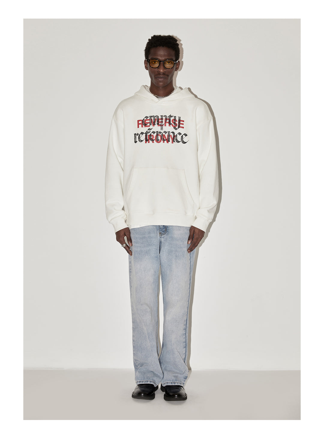 EMPTY REFERENCE Ghosting Logo Print Hoodie